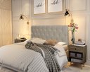 Ver imagem 1 de Painel Cabeceira Paris Queen para Cama Box 1,58 Suede Bege