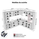 Ver imagem 3 de Armário de Cozinha Completa de Canto 549 cm Rustic/Azul Vik Madesa 01