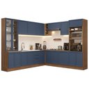 Ver imagem 2 de Armário de Cozinha Completa de Canto 549 cm Rustic/Azul Vik Madesa 01