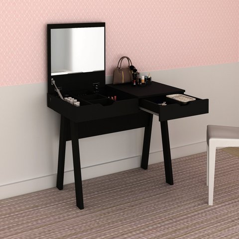 Penteadeira com Espelho 1 Gaveta Espresso Móveis