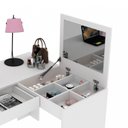 Ver imagem 5 de Escrivaninha Mesa Escritório Penteadeira 1 Gaveta 110cm Espresso Móveis Branco