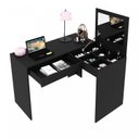 Ver imagem 6 de Escrivaninha Mesa Escritório Penteadeira 1 Gaveta 110cm Espresso Móveis Preto