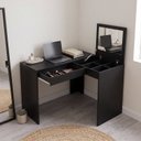 Ver imagem 1 de Escrivaninha Mesa Escritório Penteadeira 1 Gaveta 110cm Espresso Móveis Preto