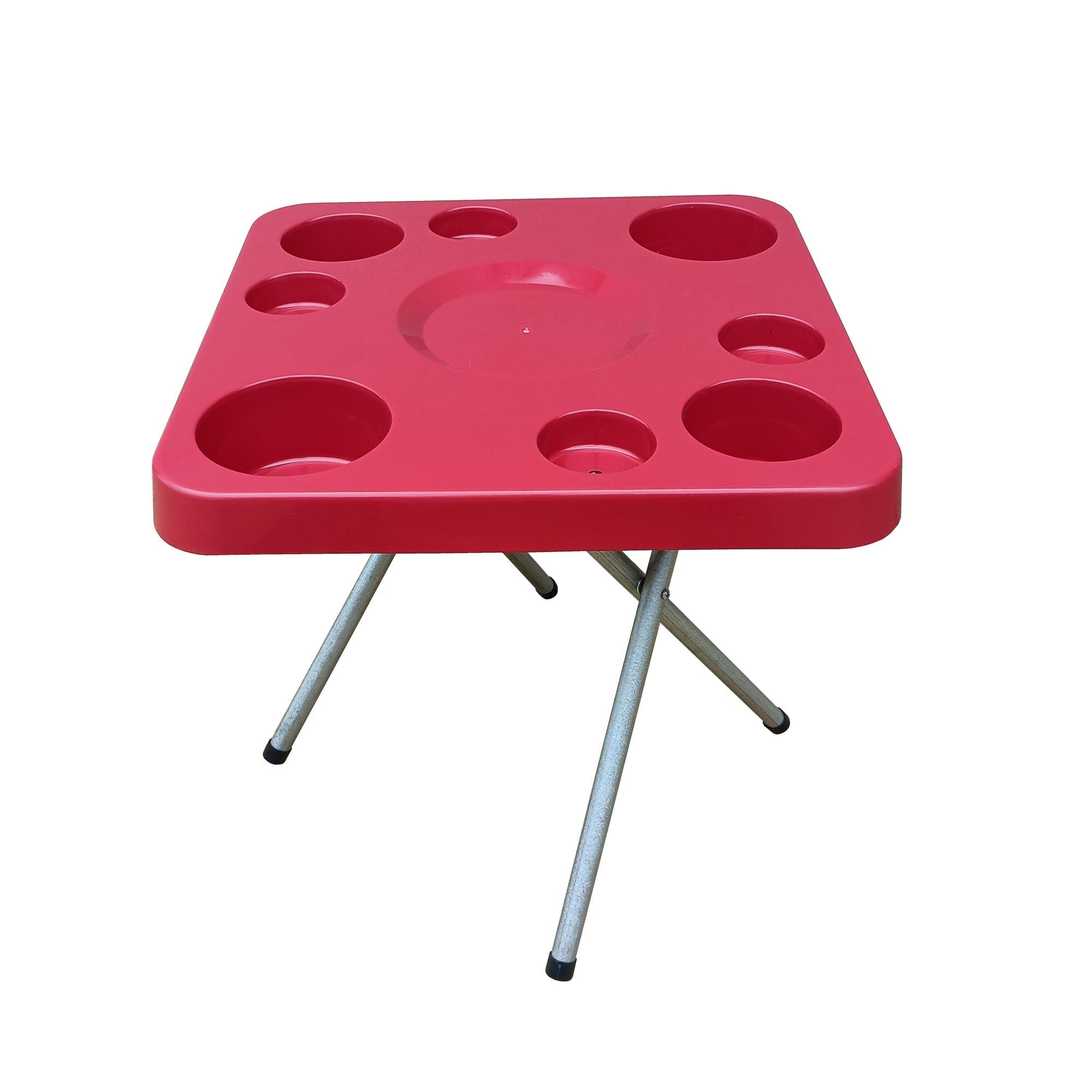 Mesa Dobrável para Petiscos Praia e Camping 44 Cm de Altura:vermelho