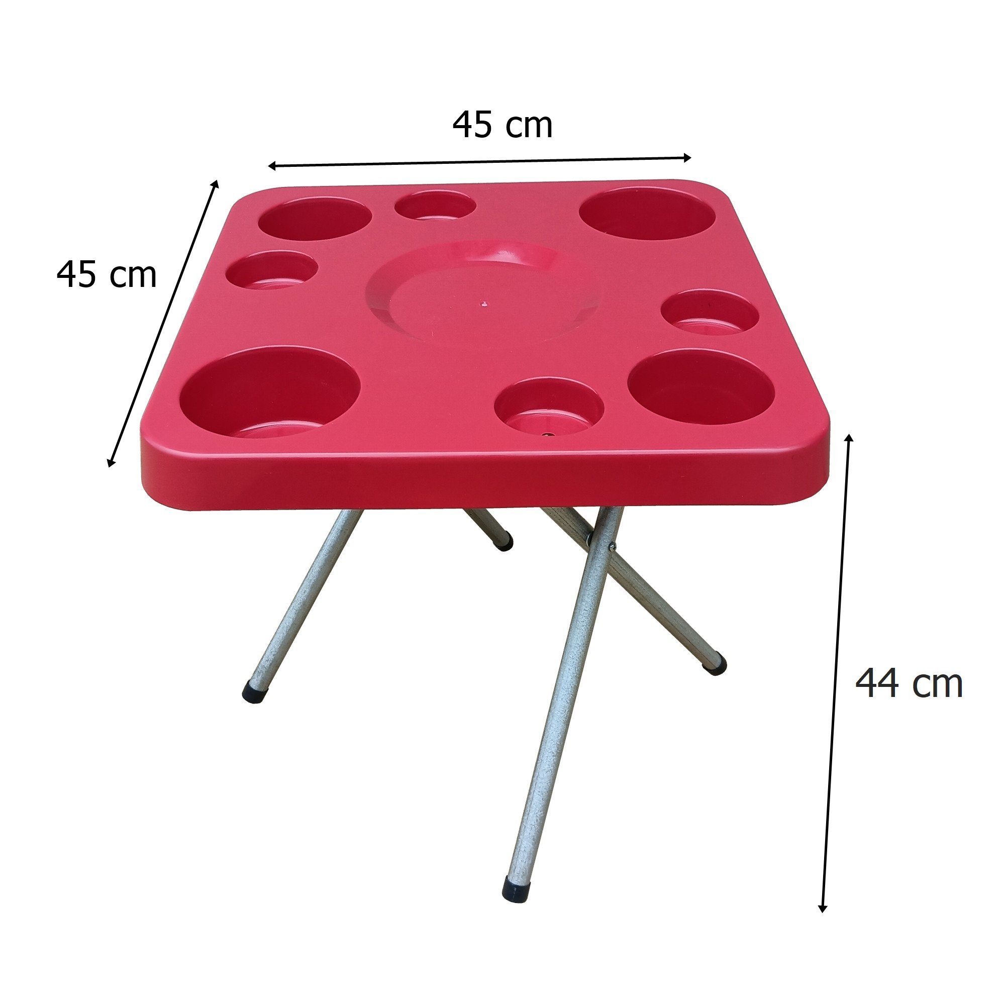 Mesa Dobrável para Petiscos Praia e Camping 44 Cm de Altura:vermelho - 4