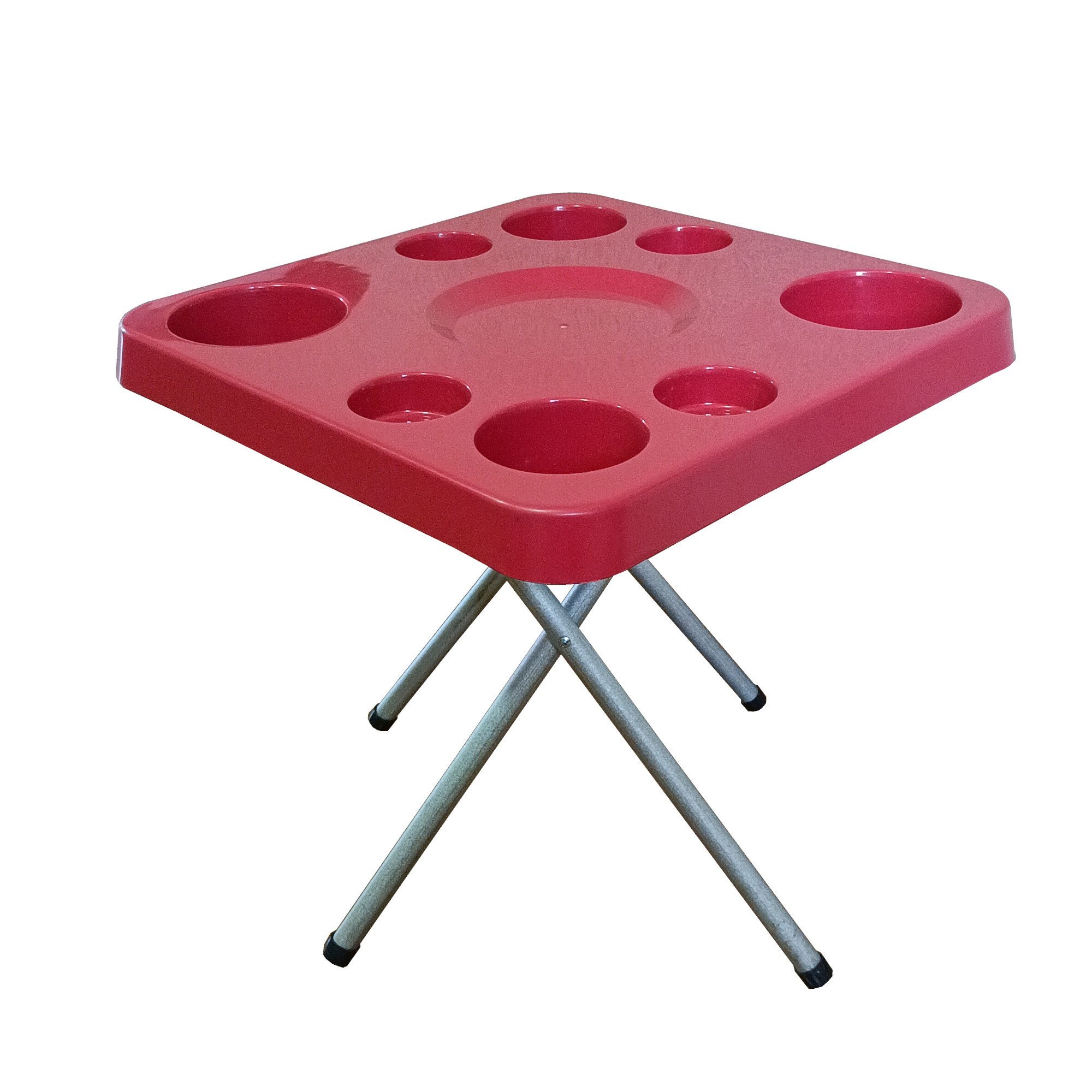 Mesa Dobrável para Petiscos Praia e Camping 44 Cm de Altura:vermelho - 3