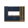 Cozinha Modulada Celeste Kappesberg 100% Mdf Nogueira/azul 300cm - 2
