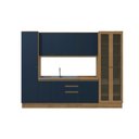 Ver imagem 2 de Cozinha Modulada Celeste Kappesberg 100% Mdf Nogueira/azul 300cm