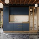 Ver imagem 1 de Cozinha Modulada Celeste Kappesberg 100% Mdf Nogueira/azul 300cm