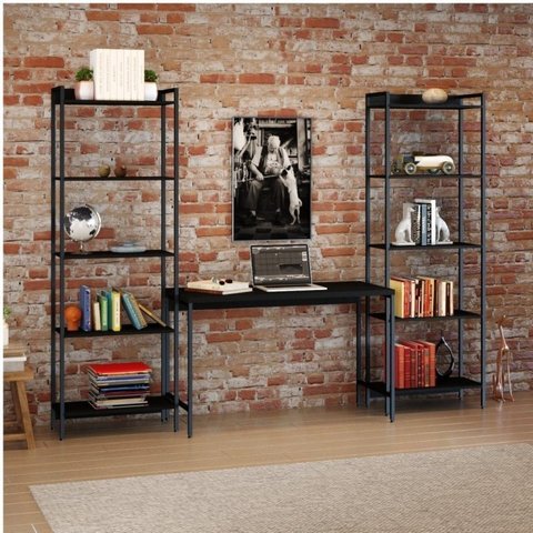 Conjunto 3 Peças com Escrivaninha e 2 Estantes Industriais Active Yescasa