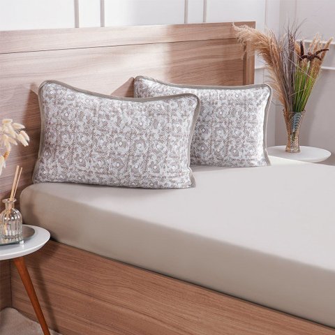 Jogo de Cama King 3 Pçs Malha Premium 145g/m² 100% Algodão 193x203x40cm Ardonos
