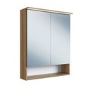 Ver imagem 2 de Armário Espelheira para Banheiro com 2 Portas e Iluminação LED Marrom/Mel