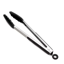 Jogo 2 Pinça Pegador Multiuso de Silicone 29,5 cm Preto - 2