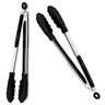 Jogo 2 Pinça Pegador Multiuso de Silicone 29,5 cm Preto - 1