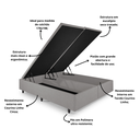 Ver imagem 4 de Cama Box Baú Californiano 178x198x42cm Corino Linho com Pistão a Gás