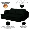 Ver imagem 3 de Sofá Decorativo Sala de Estar Marselha Retratil Manual 4 Lugares 250cm Couro Verde - Mozzelar