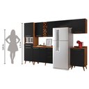 Ver imagem 2 de Armário De Cozinha Completa Com Adega 9 Portas 4 Gavetas Favorita Natura / Preto