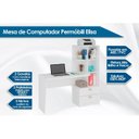 Ver imagem 2 de Mesa Escrivaninha Juvenil Elisa c/ 2 Gavetas e 6 Nichos Branco - Permóbili