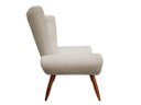 Ver imagem 3 de Poltrona Decorativa Emilia Suede Bege Pés Madeira Mz Decor