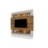 Painel de TV para sala grande cor carvalho / off white luxo - 2