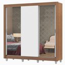 Ver imagem 3 de Guarda-roupa Casal Madesa Lyon Plus 3 Portas de Correr com Espelhos 4 Gavetas com Pés