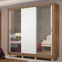 Ver imagem 1 de Guarda-roupa Casal Madesa Lyon Plus 3 Portas de Correr com Espelhos 4 Gavetas com Pés