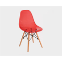 Ver imagem 1 de Sc-001p-f - Cadeira Decor Assento em Acrilico na Cor Vermelho, Base Estilo Eiffel Madeira Bering