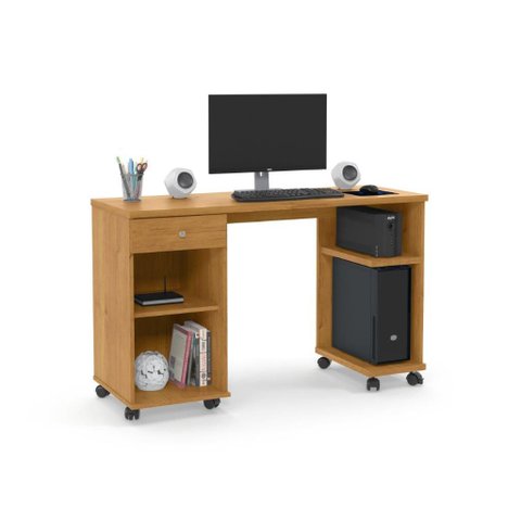 Mesa / Escrivaninha para Computador Mi com Rodízios Cor Cinamomo