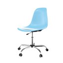 Ver imagem 2 de Kit com 2 Cadeiras Eames Office Cromada Azul Claro Moderna para Escritório e Estudo
