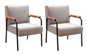 Ver imagem 1 de Kit 2 Poltronas Decorativas Jade Braços Fixo para Sala de Estar, Recepção - Veludo Capuccino