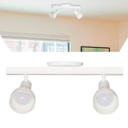 Luminária Trilho Spot Duplo com Canopla 2 Lâmpadas Direcionáveis E27 Cor:branco - 1
