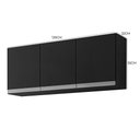 Ver imagem 6 de Kit Cozinha Balcão Manu 120cm com Tampo Mdp e Aéreo Andréia Preto - Ajl Móveis Preto