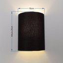 Ver imagem 2 de Arandela Meia Cana Retro Vivare Md-2003 Cúpula em Tecido 25-18x10cm - Bivolt Preto 127-220v