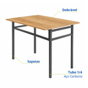 Ver imagem 4 de Conjunto Mesa Dobrável com 4 Banquetas Cozinha Apartamento