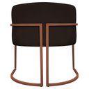 Ver mais imagens de Poltrona Decorativa Recepção Luna Base de Ferro Bronze - Marrom Corino