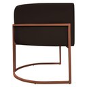 Ver imagem 6 de Poltrona Decorativa Recepção Luna Base de Ferro Bronze - Marrom Corino