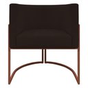 Ver imagem 5 de Poltrona Decorativa Recepção Luna Base de Ferro Bronze - Marrom Corino
