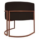 Ver imagem 7 de Poltrona Decorativa Recepção Luna Base de Ferro Bronze - Marrom Corino