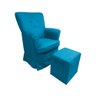 Poltrona de Amametação + Puff com Balanço Dayane Suede:azul Royal - 1