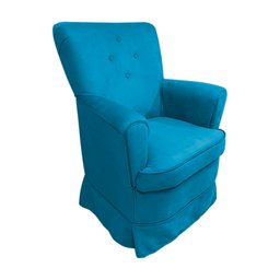 Poltrona de Amametação + Puff com Balanço Dayane Suede:azul Royal - 2