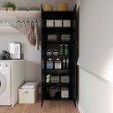 Ver imagem 5 de Armário Organizador Multiuso Kiev 2 Portas com Chave Preto