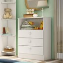 Ver imagem 3 de Cômoda Percasa Ursinho 3 Gavetas Suporta 20kg 62cm MDP Branco Corrediças Telescópicas