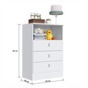 Ver imagem 2 de Cômoda Percasa Ursinho 3 Gavetas Suporta 20kg 62cm MDP Branco Corrediças Telescópicas