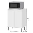 Ver imagem 3 de Balcão Microondas 2 Portas Multiuso Ej Móveis Cozinha:branco