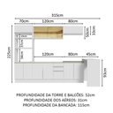 Ver imagem 4 de Armário de Cozinha Completa 315cm Branco Glamy Madesa 01