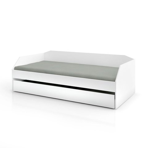 Bicama Solteiro Multifuncional Duo com Cama Auxiliar em Mdf Premium Branco