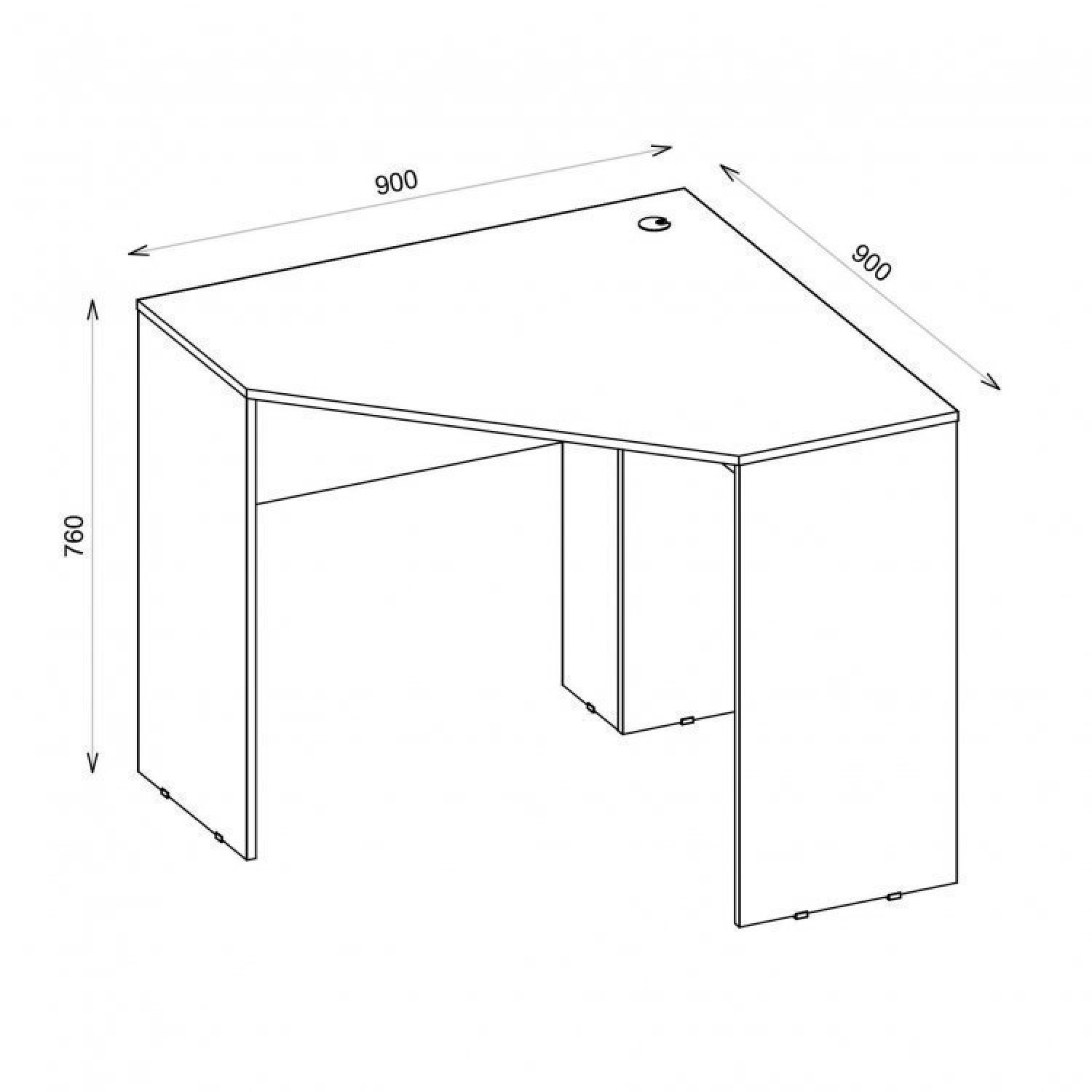 Conjunto com 2 Escrivaninhas de Canto 90x90 Cubic  - 2