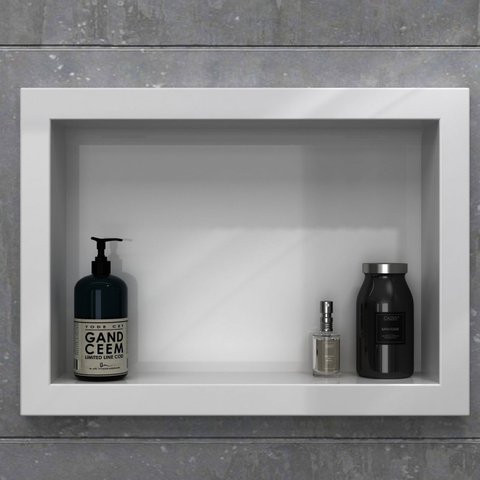 Nicho para Banheiro Mármore Sintético 45,2x10x33cm Branco