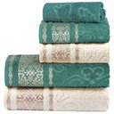 Ver imagem 1 de Jogo de Banho Toalhas Malau Decorado 5 Peças Verde
