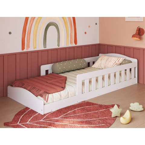 Cama de Chão de Solteiro Infantil Enc002 Linha Encanto Completa Móveis